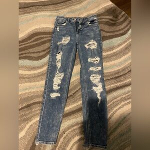 American Eagle Ripped Blue Skinny Jeans size 2